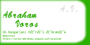 abraham voros business card